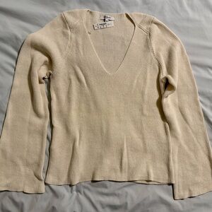 Madewell Women's Cream V-Neck Sweater